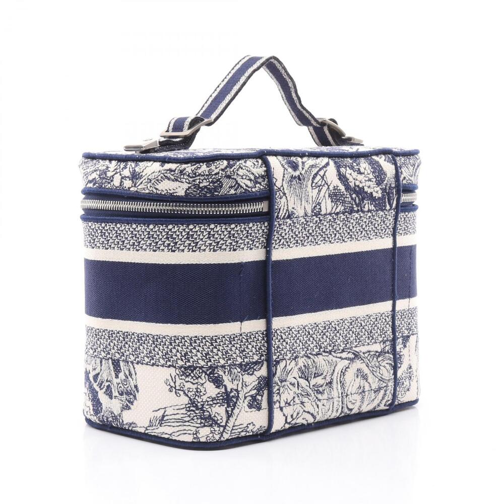 Dior White Vanity Canvas Christian Travel Navy Handbag Blue - Picture 1 of 8
